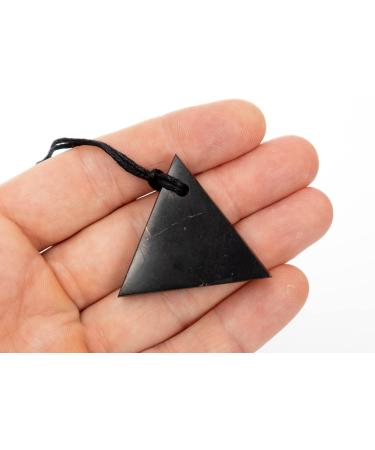 Shungite Pendant Stone for Chakra & Energy Balancing - Triangle Design | International Shipping - Buy Online on GoSupps.com