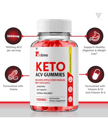 Lifetime Keto Plus ACV Gummies - Appetite Suppressant and Fat Burner (2 Pack, 120 Gummies) - Buy Online on GoSupps.com