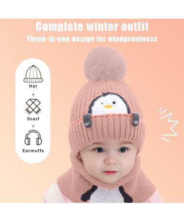 Rayson Kids Winter Hat and Scarf Set - Pink, Fleece Lined Beanie and Loop Scarf for Toddlers, Outdoor Sport - Buy Online on GoSupps.com