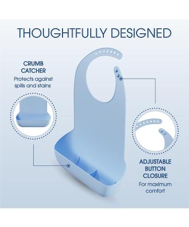 MARS WELLNESS Adult Bibs for Elderly - Easy to Clean Silicone Bibs with Button Closure - Buy Online on GoSupps.com
