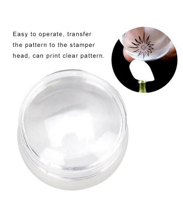 Premium Silver Nail Art Stamper with Lid & Scraper - Perfect for Salons & DIY Enthusiasts | International Shipping Available - Buy Online on GoSupps.com