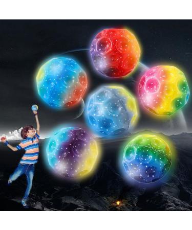 Anyingkai 6 pieces Moon Ball shining Astro Jump Ball Rainbow with light Spaceball Moon Ball Moon Ball Rainbow high jumping rubber ball super high bouncing space ball jumping ball bouncing ball color glow