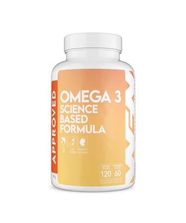 WFN Approved Omega 3-2000mg - 120 Capsules - High Dosage Fish Oil - Premium Fish Oil - 1500mg EPA DHA per Serving - Made in Germany - Tested in an External Lab