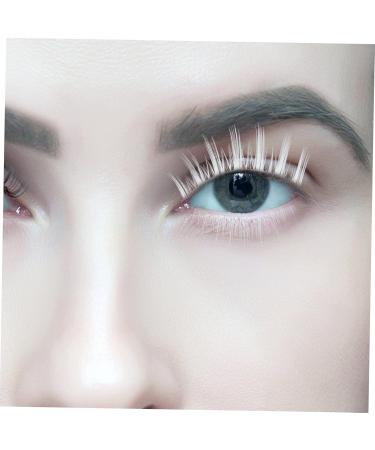 POPETPOP 2 Pairs White False Eyelashes Cross Eyelashes Full Strips Eyelash Makeup Eyelashes Reusable Cosplay Lashes Eyelashes Women Faux Lashes Miss Chemical Fiber Tool Fluffy - Buy Online on GoSupps.com