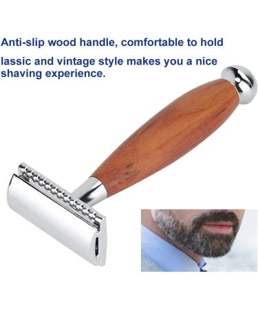 Dekaim Wooden Handle Razor | Classic Men's Double Blade Safety Razor | Premium Manual Shaving Experience - Buy Online on GoSupps.com