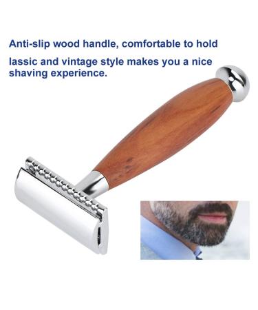 Ankroyu Men's Bar Shaver - Premium Metal Safety Razor Adjustable Double-Sided Manual Razor with Wooden Handle for a Smooth Shave - Buy Online on GoSupps.com