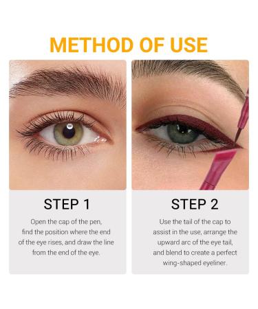 3Pcs Waterproof Wing Eyeliner Stamp Set - Black, Brown, Red Brown Liquid Eye Pencil Makeup Sets | Colored Eye Liners Stamps Shapes | Long-Lasting Delineador de Ojos contra el Agua - Buy Online on GoSupps.com