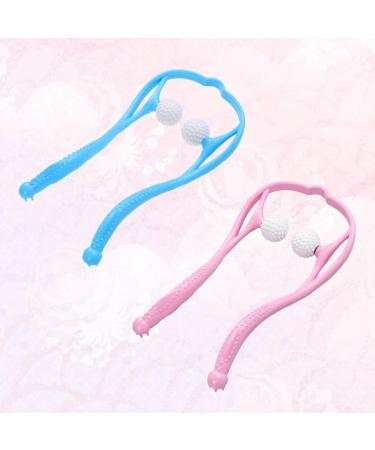 Lioobo Neck Massage Device - Dual Trigger Pressure Point Massager for Adults | Portable Pink & Blue Shoulder Massage Tool - Buy Online on GoSupps.com