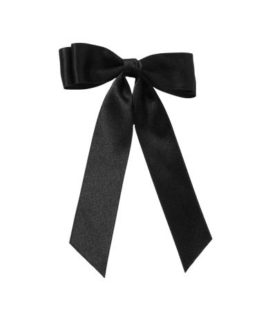 Hot Braid Hair Clip Ribbon Double Layers Bowknot Hair Barrettes Ponytail Hair Barrettes For Teen Girls Hair Clips Thin Thick Hair Clips For Women Thick Hair Styling black