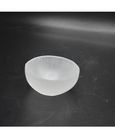 Selenite Round Bowl - Hand-Carved Crystal Holder for Cleansing and Charging (10 cm) - Buy Online on GoSupps.com