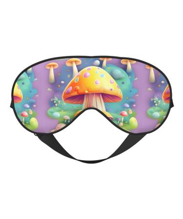 Fantasy Dream Mushroom Unisex Elastic Adjustable Buckle Design Blackout Sleep Eye Mask for Home Travel Yoga Office Nap