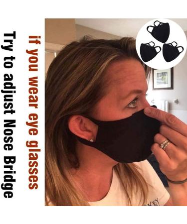 Amyglin 3-Piece Cotton Mouth Protection Set | Washable Reusable Breathable | Unisex Black with Nasopharynx Brackets - International Shipping Available - Buy Online on GoSupps.com