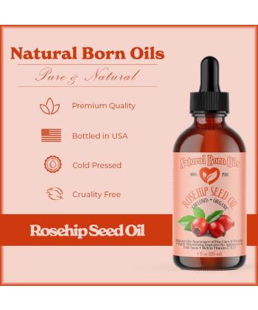 Natural Born Oils Rosehip Seed Oil 1 Gallon Organic Carrier Oil Cold-Pressed Nutrient-Rich Excellent for Radiant Skin Lustrous Hair - Buy Online on GoSupps.com