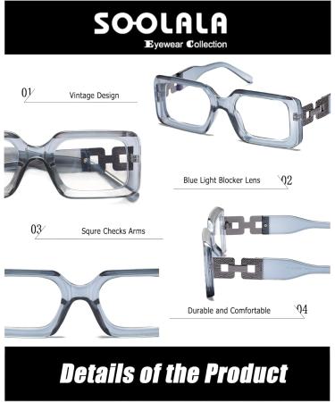 SOOLALA The Reading Glasses Company Blue Light Blocking Womens Reading Glasses Gray 1.5 x - Buy Online on GoSupps.com