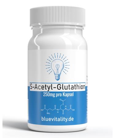 BlueVitality S-Acetyl Glutathione | 250 mg per capsule | 60 capsules | High potency & stabilized | High bioavailability | Vegan & lab tested