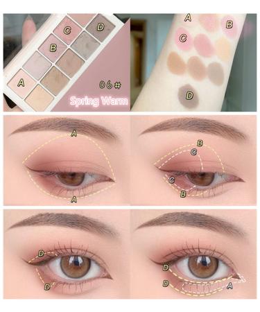 Go Ho 10 Color Matte Eyeshadow Palette - Highly Pigmented Waterproof Shadows in Light Pink & Brown - Spring Warm Collection - Buy Online on GoSupps.com