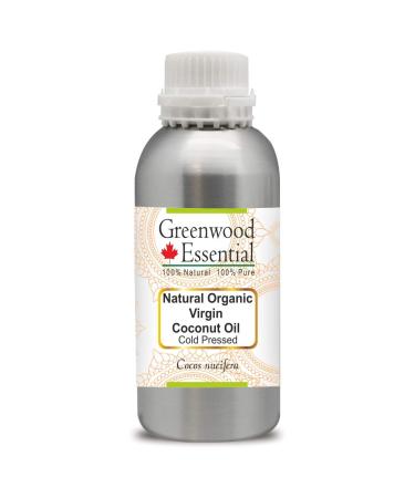 Greenwood essential natural organic virgin coconut oil (cocos nucifera) natural therapeutic quality cold -pressed 300ml (10 oz) 300 ml (1 Pack)