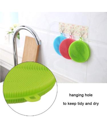 7 Pcs Silicone Dishwashing Sponge Mildew Free Antibacterial Sponge Scrubber for Household Cleaning Dishwasher Safe Heat Resistant and Without BPA Double Sided Silicon Brush - Buy Online on GoSupps.com