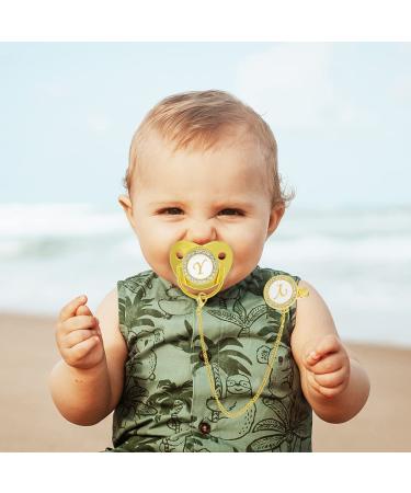Gold Baby Pacifier Set with Pacifier Clip and Anti-dust Cover - A-Z Design (Gold) - Buy Online on GoSupps.com