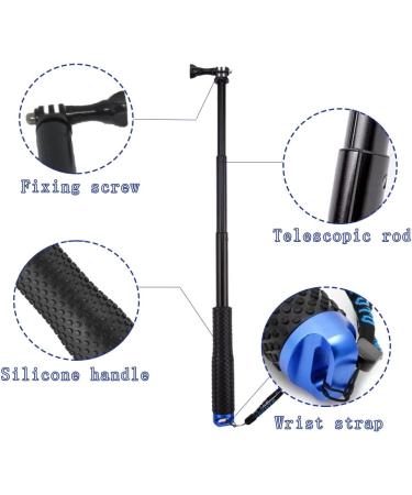 VVHOOY Selfie Stick Extendable Aluminum Monopod for Gopro Hero and Action Cameras - 11.25-37inch Telescopic Pole - Buy Online on GoSupps.com
