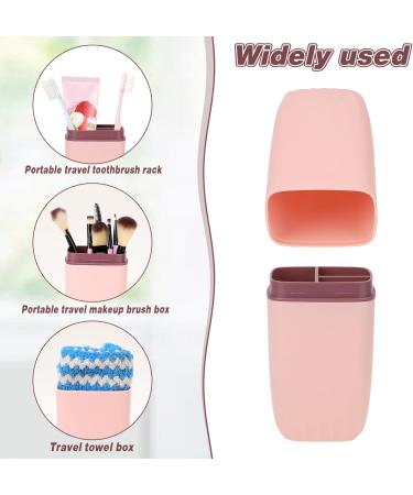 Portable 3-in-1 Travel Toothbrush Mug Case - Ideal for Business Trips Camping & Daily Use (Sakura Powder) - Buy Online on GoSupps.com