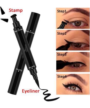 AmourGlint 2in1 eyeliner stamp & kajal pen doublesided eyeliner with waterproof mascara formula perfect cateye look with leftright stamping dirtresistant application pink 35 g Pink 35 g 1er Pack - Buy Online on GoSupps.com