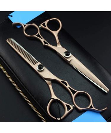 Salon Texturizing Scissors Bang Hair Scissor Professional Barber Hairdressing Scissors Kits Stainless Steel Hair Cutting Shears Set Home Shear Kit for Men Women Pet toothcut6inch (A 6inchset) - Buy Online on GoSupps.com