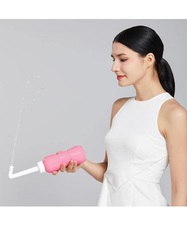 2-Piece Peri Bottle Set for Postpartum Essentials | 450ml Portable Bidet with Waterproof Storage Bag | Travel Bidet for Female Care (Pink & Blue) - Buy Online on GoSupps.com