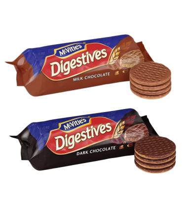 Mcvities Dark And Milk Chocolate Digestives Variety Pack (4 Pack) In Sanisco Packaging.