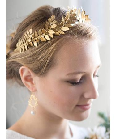 Anglacesmade Bridal Headband Leaf Vine Headband Gold Leaf Crown Leaf Tiara Wedding Headpiece Bridesmaid Prom Festival Hair Accessories for Women and Girls(Gold) - Buy Online on GoSupps.com