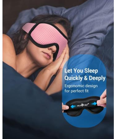 Musicozy 3D Breathable Silk Sleep Mask for Men and Women - Light Blocking Eye Cover for Travel, Office, Nap - Pink & Purple 2 Pack - Buy Online on GoSupps.com