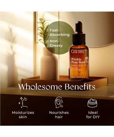 Gya Labs Bio-Cactus Core Oil 30ml - Cold-Pressed Prickly Pear Oil for Dry Skin Hair Face & Nails - Buy Online on GoSupps.com