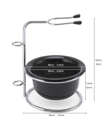 Men's Shaving Set - 3 in 1 Shaving Brush Bowl & Holder (Black) | International Shipping Available - Buy Online on GoSupps.com
