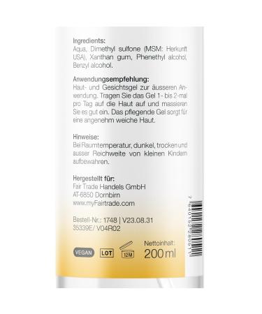 Buy High-Quality MSM Gel for Face & Body - 200ml | Fragrance & Dye-Free | No Sodium Benzoate | Premium MSM Sulfur from USA - International Shipping Available - Buy Online on GoSupps.com