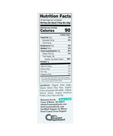 Organic Gluten-Free Dark Chocolate Brownie Mix - Namaste Foods 16 oz - Buy Online on GoSupps.com