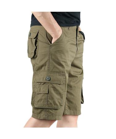 Mens Cargo Hiking Shorts for Men 7 Inch Stretch Water Resistant Quick Dry Lightweight Outdoor Tactical Shorts Green 33