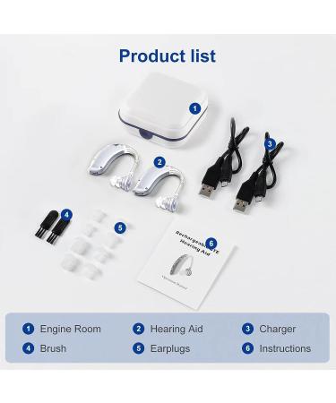 Hearing aids Hearing Aids for Seniors  Rechargeable with Noise Cancelling Digital Hearing Amplifier for Hearing Loss  Invisible Hearing Aid Ear Sound Amplifier (2pc) - Buy Online on GoSupps.com