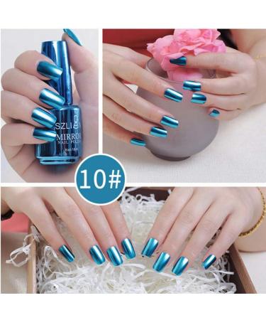 Wishwin Mirror Effect Nail Polish 8 Color UV LED Metallic Shiny Metal Nail Art Gels Nail Art Tool 18ml - Buy Online on GoSupps.com
