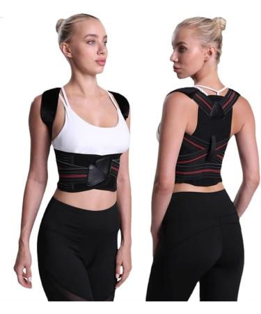 Waist Trainer Adjustable Posture Corrector Back Support Invisible Shoulder Back Brace Lumbar Spine Waist Cincher(Medium) Medium Black - Buy Online on GoSupps.com