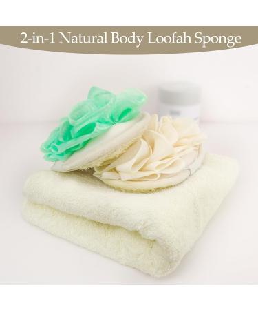 Travel Natural Body Loofah Sponge - Eco-Friendly Mini Exfoliating Scrub for Soft Sensitive Skin - Double-Sided 2 Pack - Buy Online on GoSupps.com