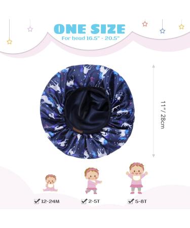 Kids Satin Bonnet Sleep Cap for Curly Hair - Adjustable Silk Hair Cap for Baby/Toddler - Unicorn Design - Ages 1-8 - Buy Online on GoSupps.com