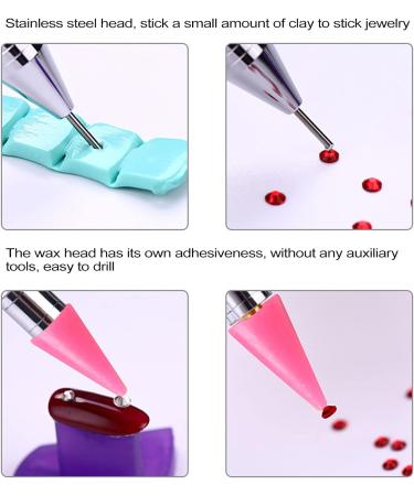 2 Pack Rhinestone Picker with Replaceable Wax Heads - Dual Ended Diamond Painting Pen Tool (Pink Purple) - Buy Online on GoSupps.com