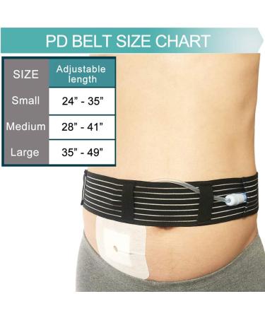 Breathable Peritoneal Dialysis Belt & Feeding Tube Holder - Medium (28-41 Inch) Black | Medical Nursing Supplies - Buy Online on GoSupps.com