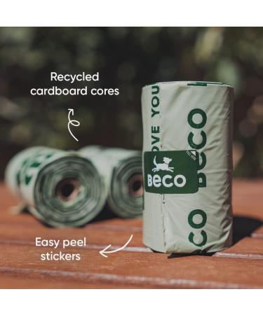 Beco Home Compostable Poop Bags | 96 Bags 8 Rolls Of 12 | Unscented | Dispenser Compatible Dog Poo Bags Beige / Cream Refill Rolls 12 count (Pack of 8) - Buy Online on GoSupps.com