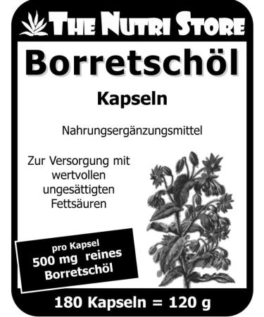 Borage Oil 500 mg Capsules - 180 pcs | Rich in Unsaturated Fatty Acids | International Shipping Available - Buy Online on GoSupps.com