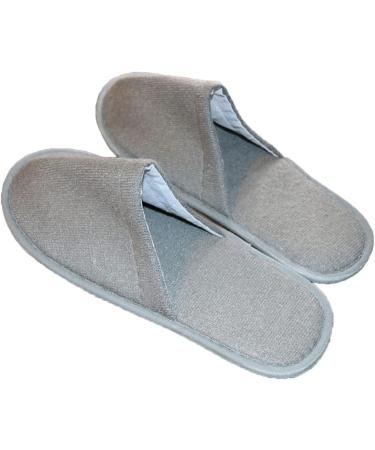 Uni-Wert 10 Pairs Disposable Hotel & Spa Slippers | Unisex Terry Cloth EU Size 37-44 Grey - Perfect for Travel & Hospitality - Buy Online on GoSupps.com