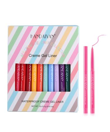 Gel Eyeliner Pencil - Long Lasting Gel Eyeliner for Sensitive Eyes Quick-Drying - Eye Liner Pencils with Mousse Texture Eye Makeup 0.2g Mild Formula Longwear for Women Girls Frifer