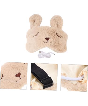 Beaupretty USB Heating Eye Mask Electric Blindfold Faux Fur Eye Mask Rechargeable Eye Mask Decorative Eye Pad Light Blocking Night Eye Cover Eyemask Flannel Goggles Travel Cosmetic Beige 20.5x10x0.8cm - Buy Online on GoSupps.com