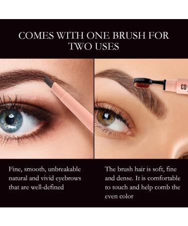 Double Ended Eyebrow Pencil With Replacement Tip Eyebrow Definer Pencil Micro Percision Tip Natural Looking Waterproof No Need To Sharpen And Not Easy To Fade Eyebrow Pencil (02 Dark brown) - Buy Online on GoSupps.com