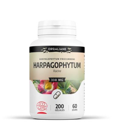 Organic Harpagophytum 330 mg - 200 capsules - Ecocert Certified - Orgaliane